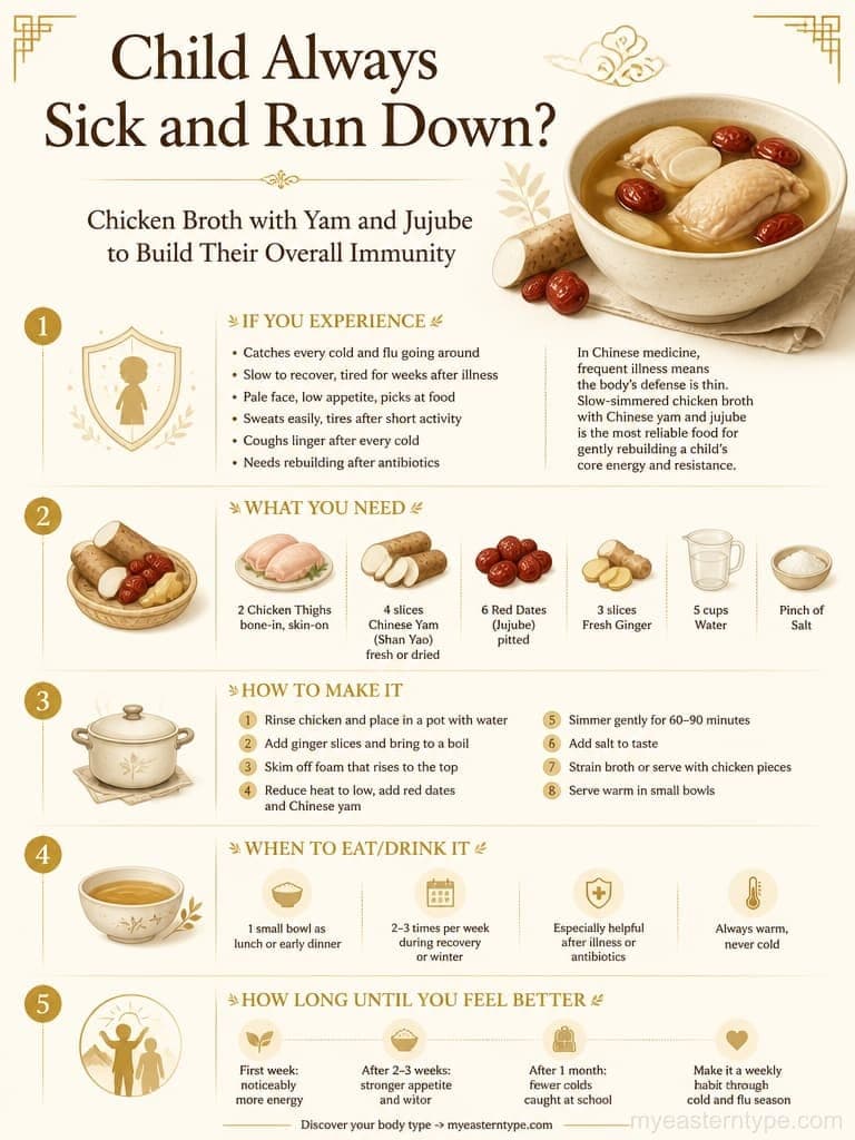 Chinese medicine for child immune system - shiitake and goji immune soup recipe card