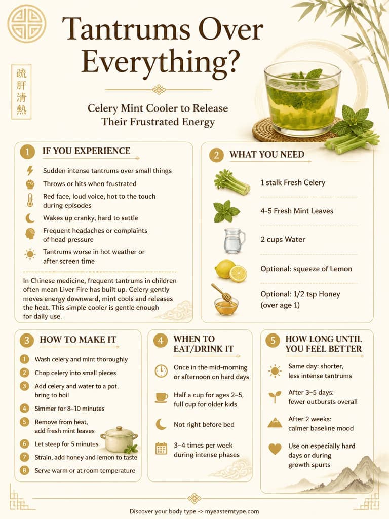 Chinese medicine for child tantrums - rose and chrysanthemum cooling tea recipe card