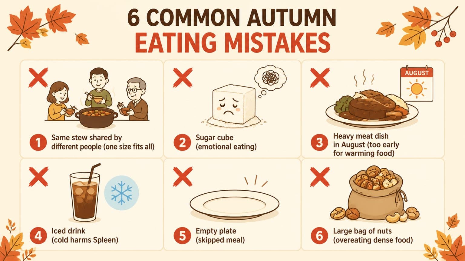 Six common autumn eating mistakes