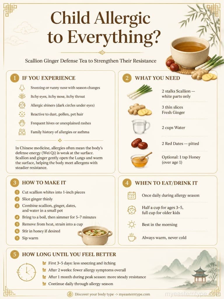 Chinese medicine for child allergies - astragalus and jujube defensive tea recipe card