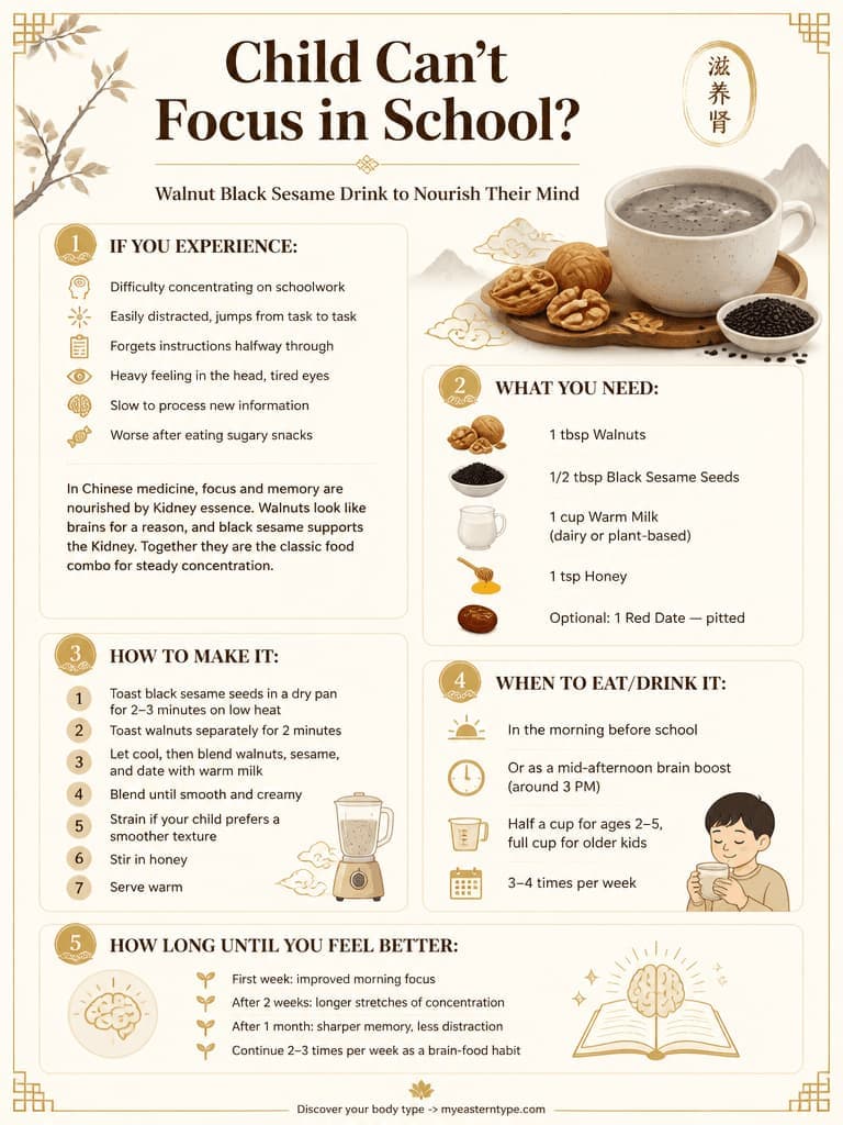Chinese medicine for child focus - tangerine peel and poria clarifying tea recipe card