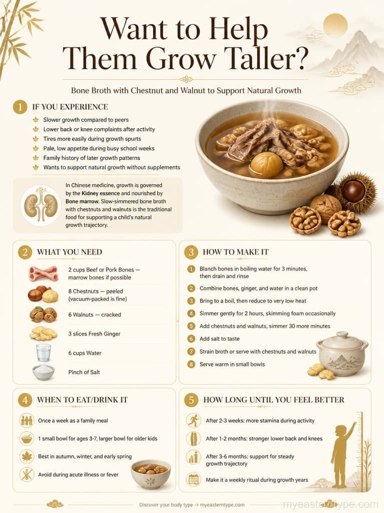 Chinese medicine for growing tall - bone broth and walnut growth soup recipe card